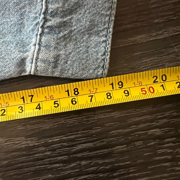 👑NWOT Triarchy Light Blue Button Up Denim Shirt XS - Picture 10 of 10